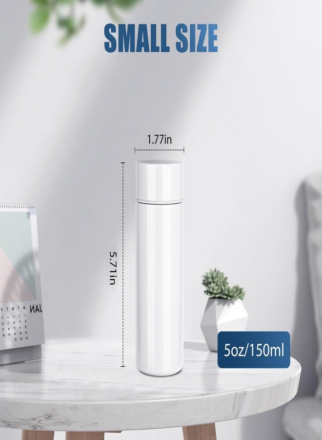 FjiProu Mini Water Bottle, 5oz Stainless Steel Insulated Mini Water Bottle, Portable Insulated Water Bottle, BPA-Free Double Wall Vacuum Keep Hot & Cold Cute Leak Proof, Stainless Steel (With Cup Brush) - Image 3
